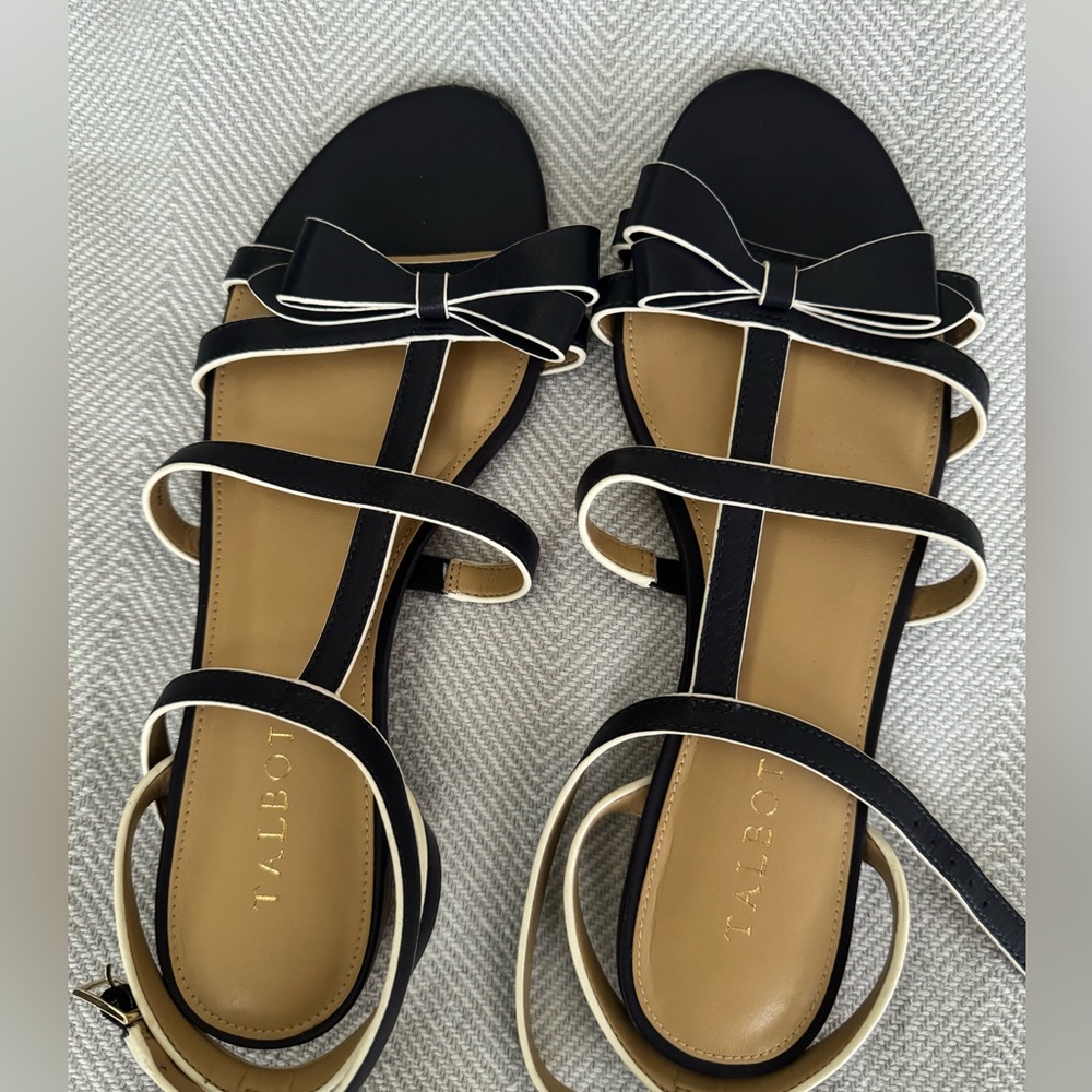 Talbots KERI BOW VACHETTA LEATHER SANDALS